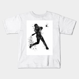 Boy Baseball Batter Black and White Kids T-Shirt